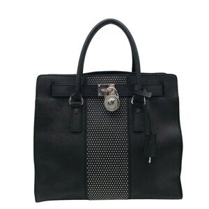 Michael Kors Hamilton Large Black Saffiano Studded Convertible Tote Bag